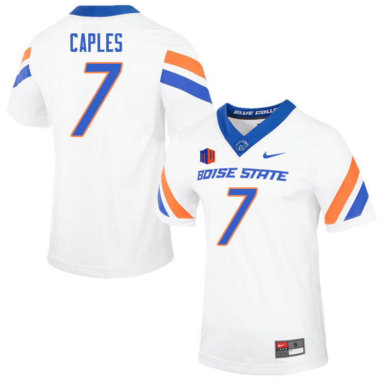 Men-Youth #7 Latrell Caples Boise State Broncos College Football Jerseys Stitched-White - Click Image to Close